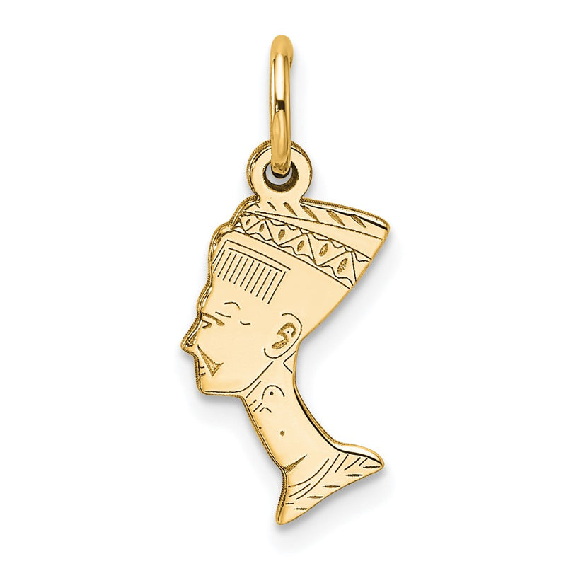 10k Yellow Gold Solid Bust of Nefertiti Charm
