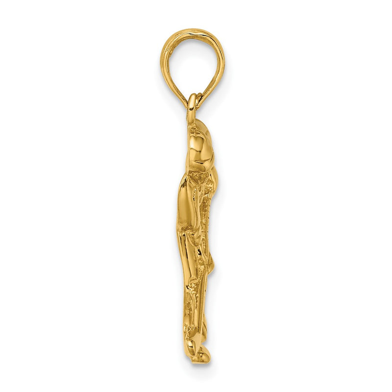 10K Yellow Gold Hockey Player With Stick And Puck Charm