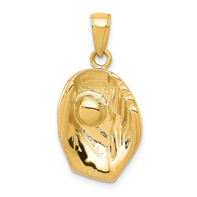 10K Yellow Gold 10K Baseball Glove And Ball Pendant