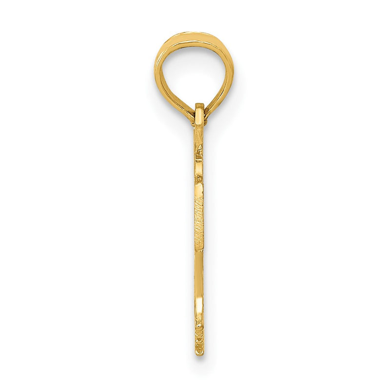 10K Yellow Gold 10K Basketball In Net Pendant