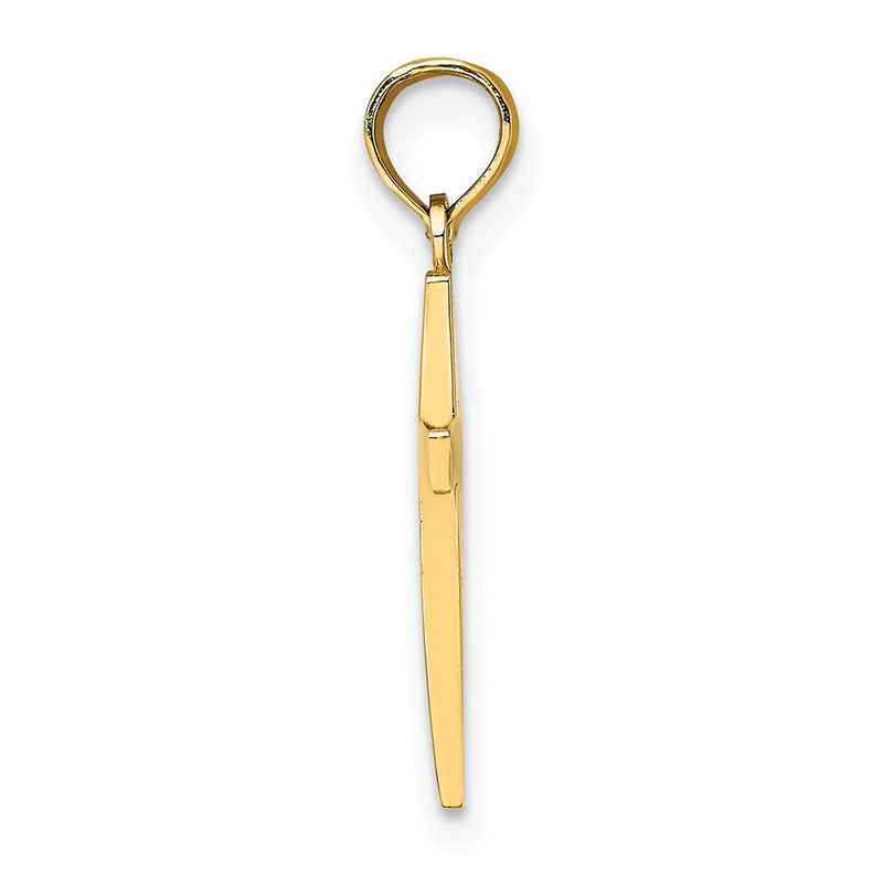 10K Yellow Gold Polished Cross Pendant