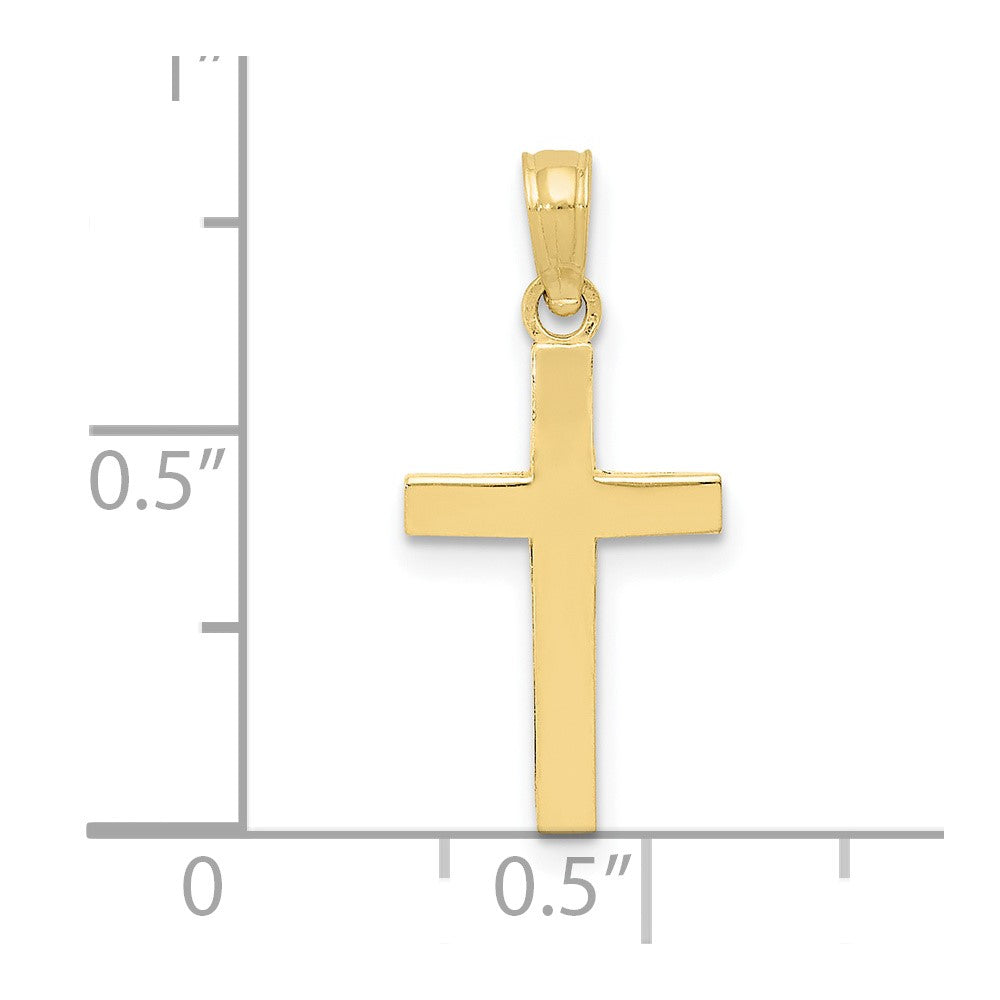 10K Yellow Gold Polished Cross Pendant