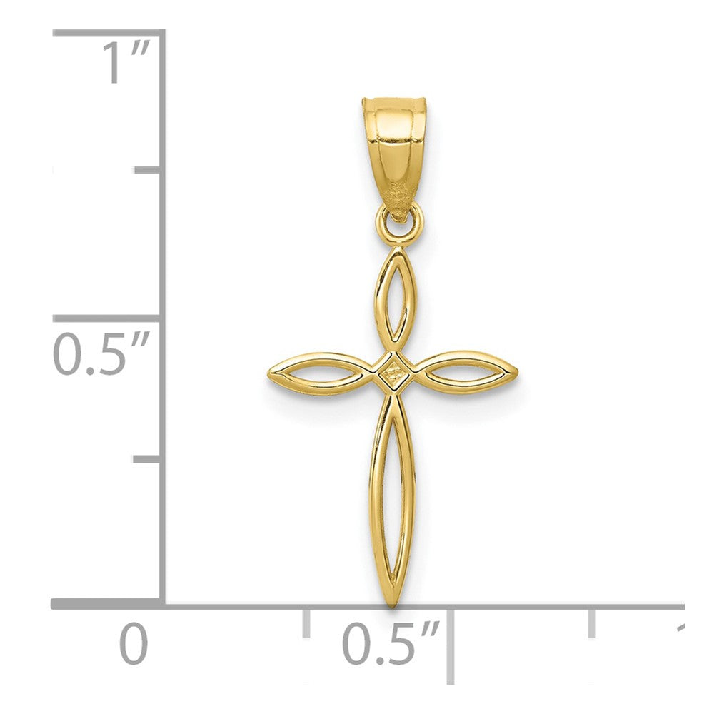 10K Yellow Gold Passion Cross Charm