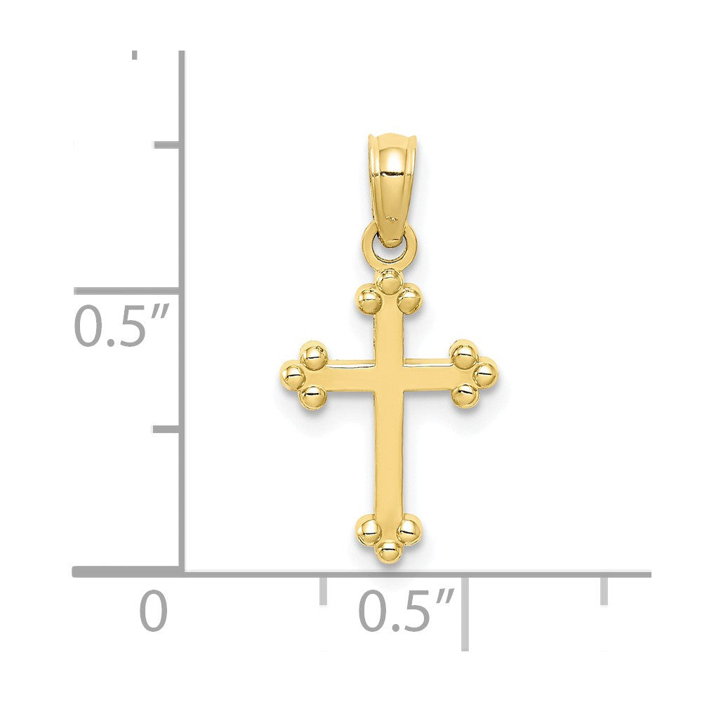 10K Yellow Gold 10K Budded Cross Charm
