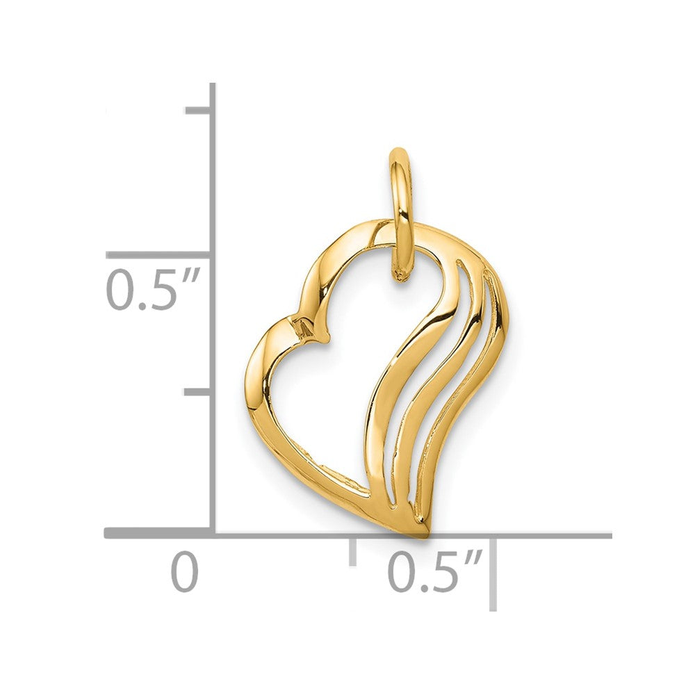 10k Yellow Gold Heart Charm