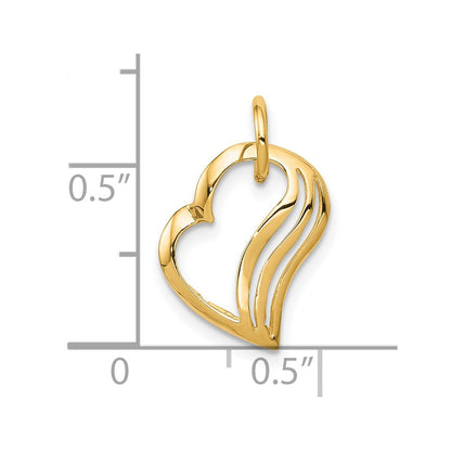 10k Yellow Gold Heart Charm