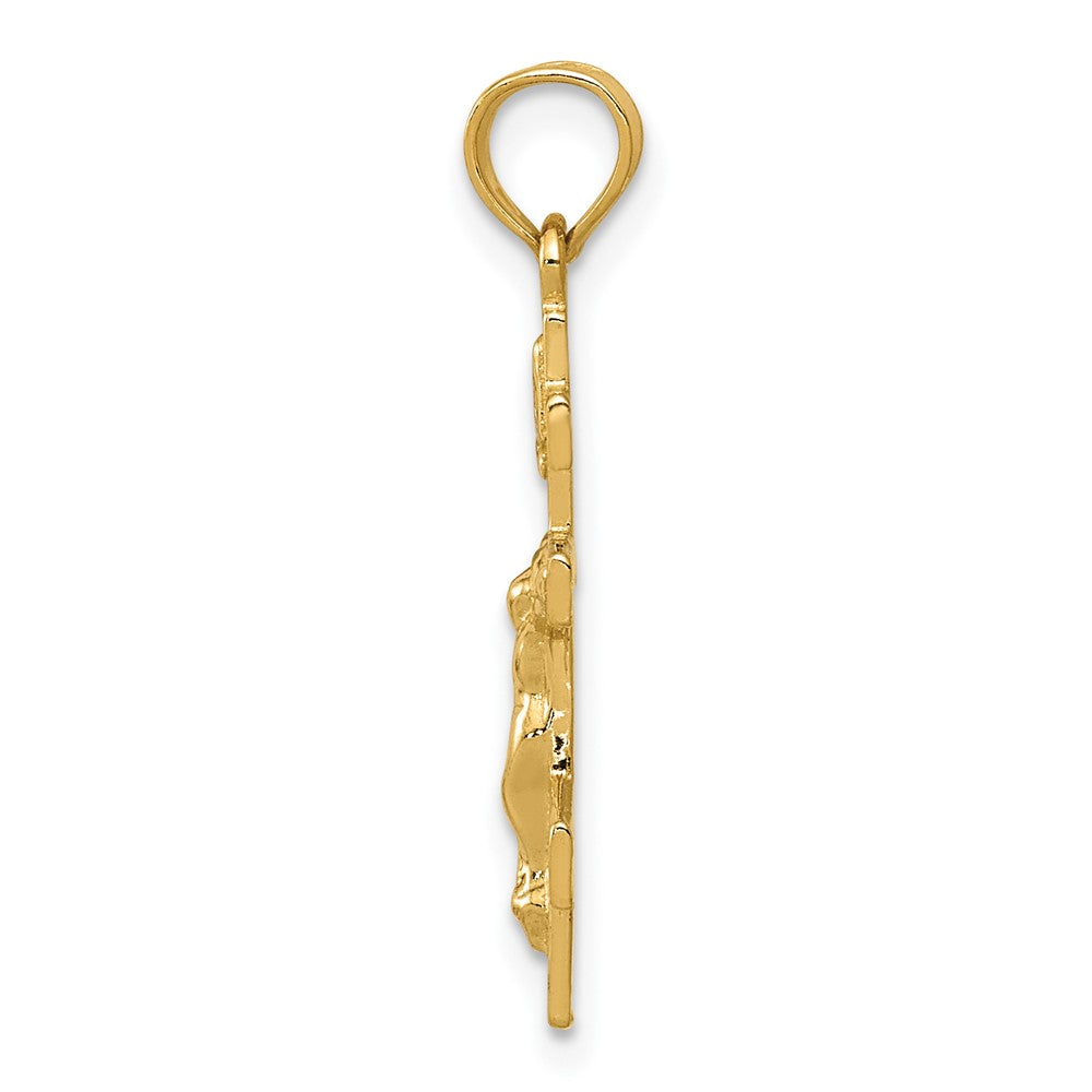 10K Yellow Gold Eastern Orthodox Crucifix Charm