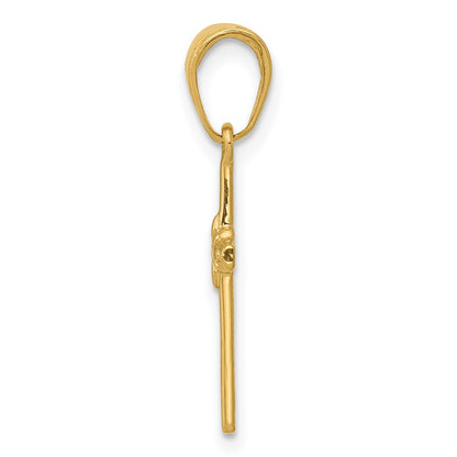 10K Yellow Gold Polished Cross Charm