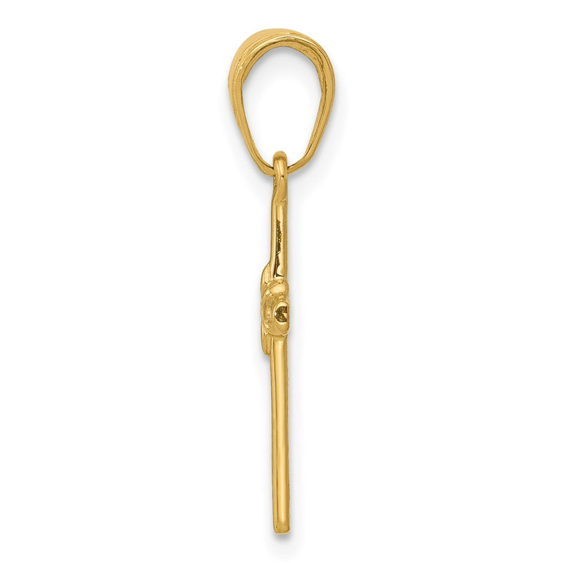 10K Yellow Gold Polished Cross Charm
