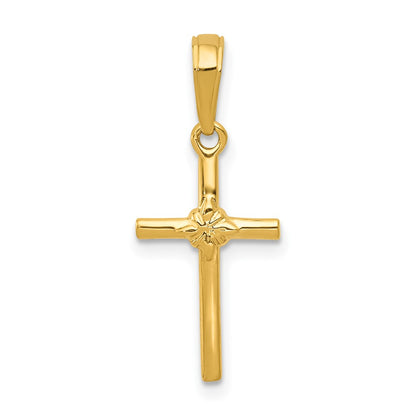 10K Yellow Gold Polished Cross Charm