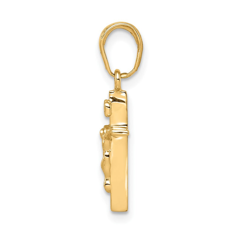 10K Yellow Gold 10K Small Inri Crucifix Pendant