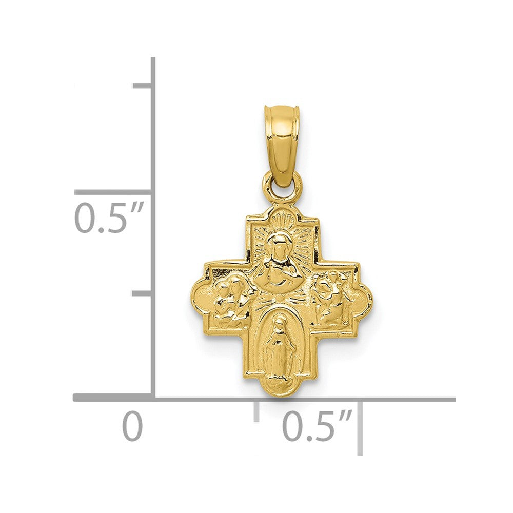 10K Yellow Gold Miniature Four Way Medal Pendant
