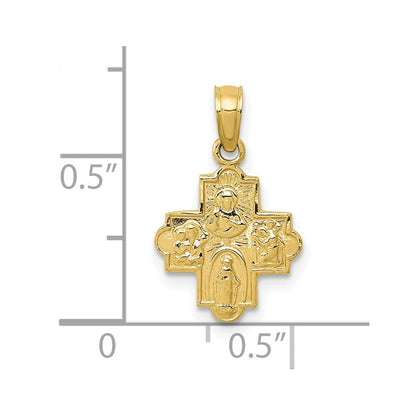 10K Yellow Gold Miniature Four Way Medal Pendant