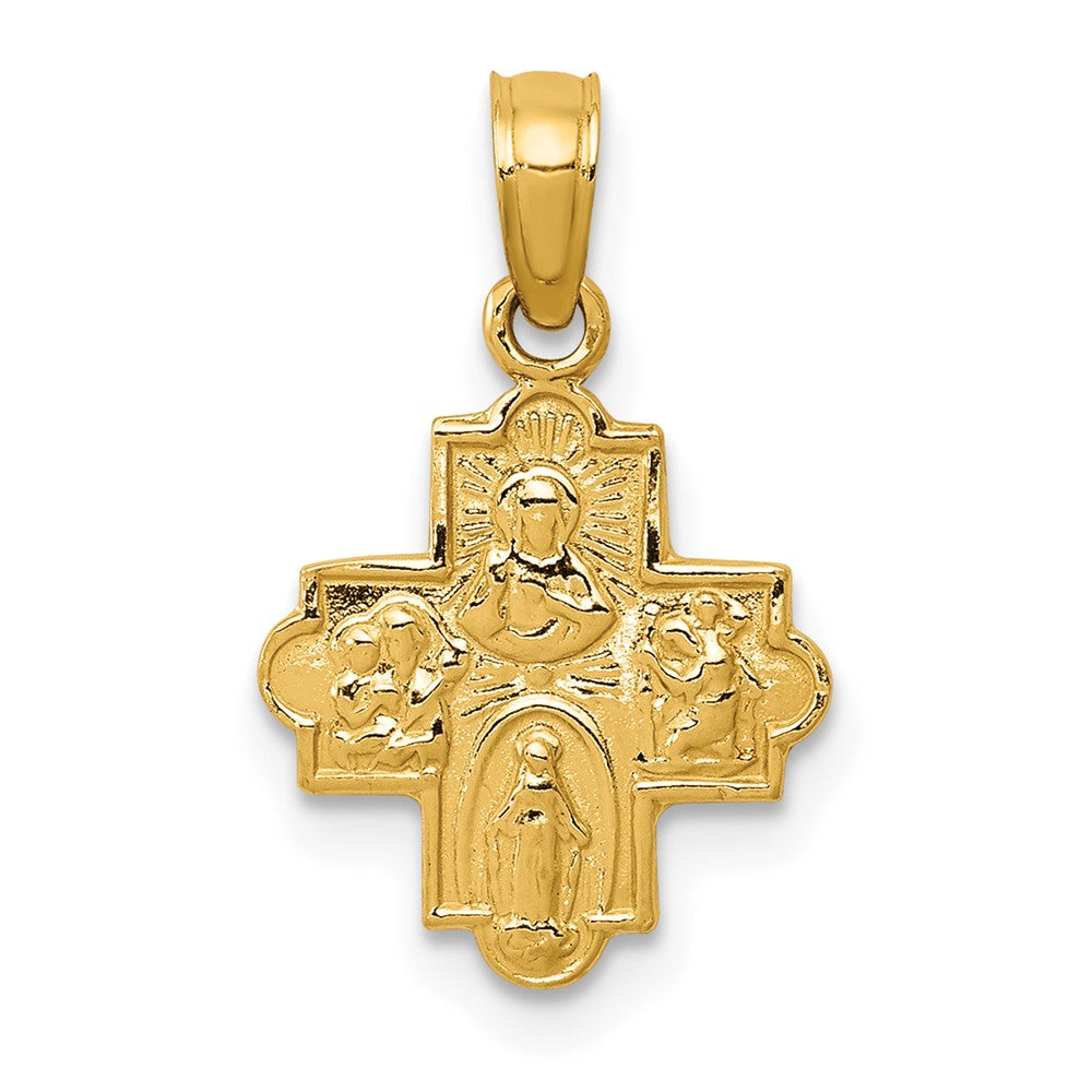 10K Yellow Gold Miniature Four Way Medal Pendant