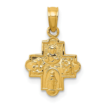 10K Yellow Gold Miniature Four Way Medal Pendant