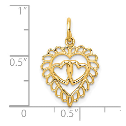 10k Yellow Gold Heart Charm