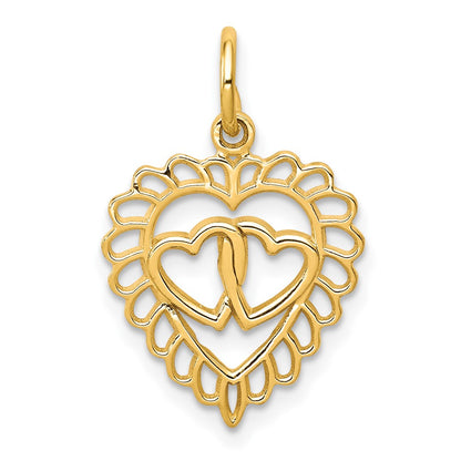 10k Yellow Gold Heart Charm