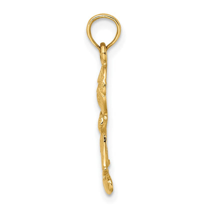 10K Yellow Gold Playful Boy W/Cut Out Buttons Charm