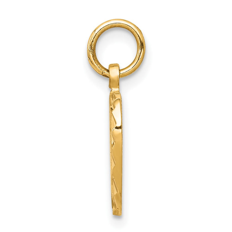 10k Yellow Gold Solid Diamond-cut Double Heart Charm