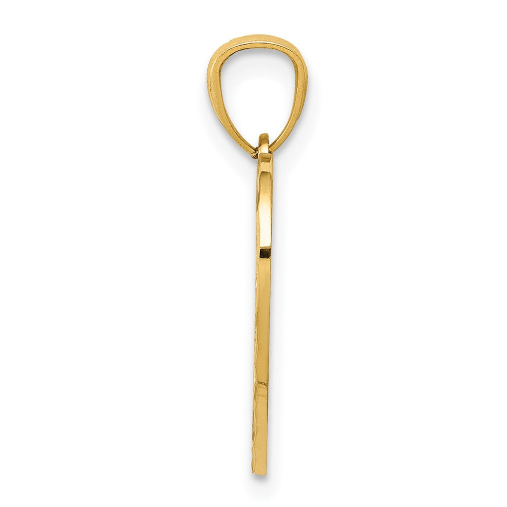 10K Yellow Gold D/C Daddys Little Girl Heart Pendant