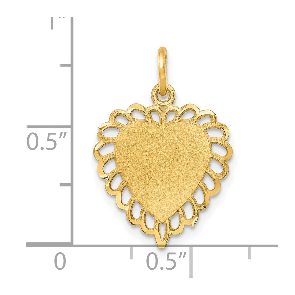 10k Yellow Gold Heart Charm