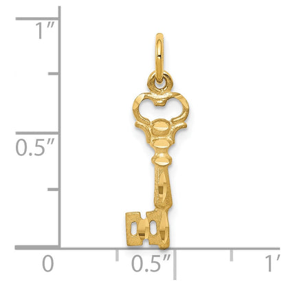 10k Yellow Gold Solid Key Charm