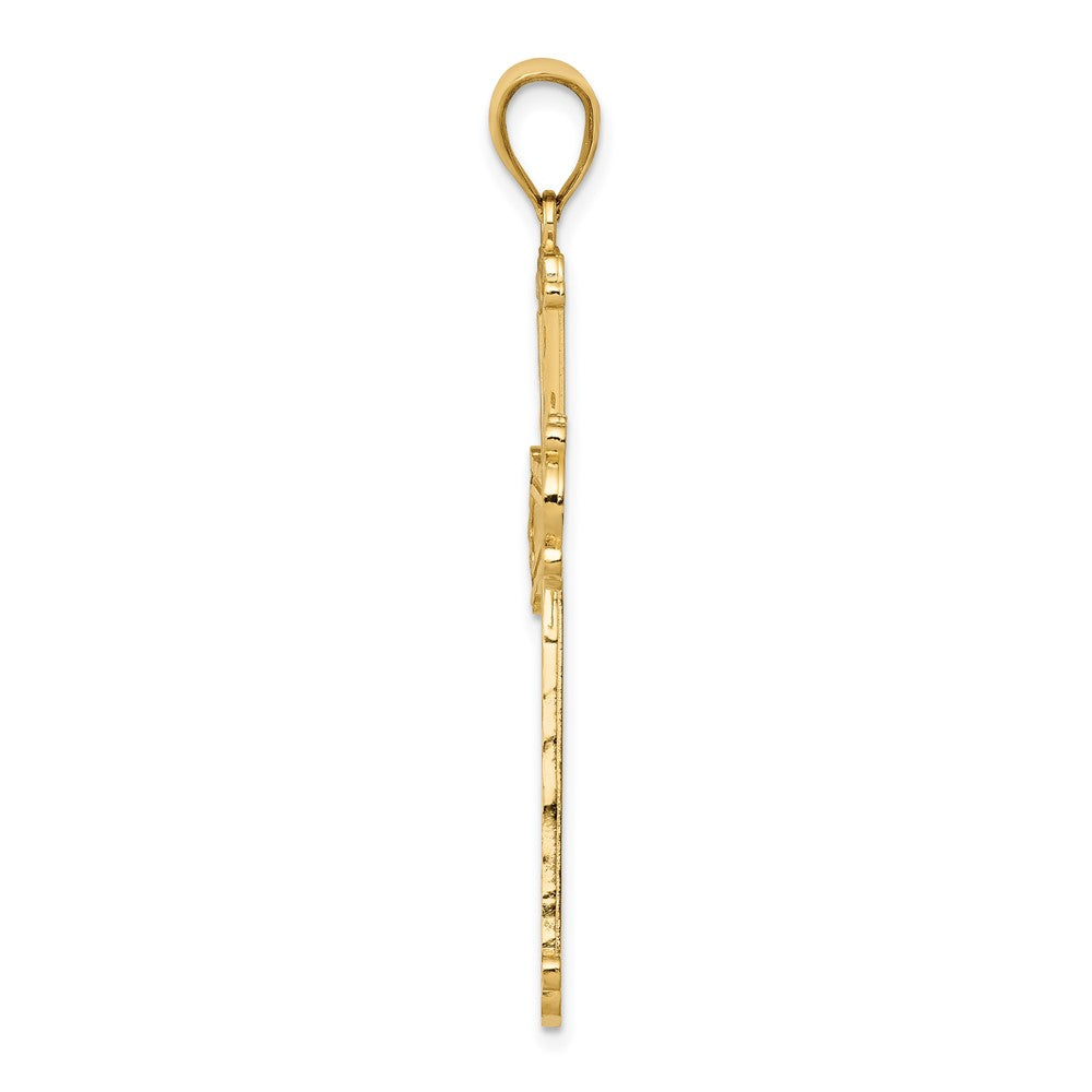 10K Yellow Gold 10K Diamond-Cut Cross Pendant