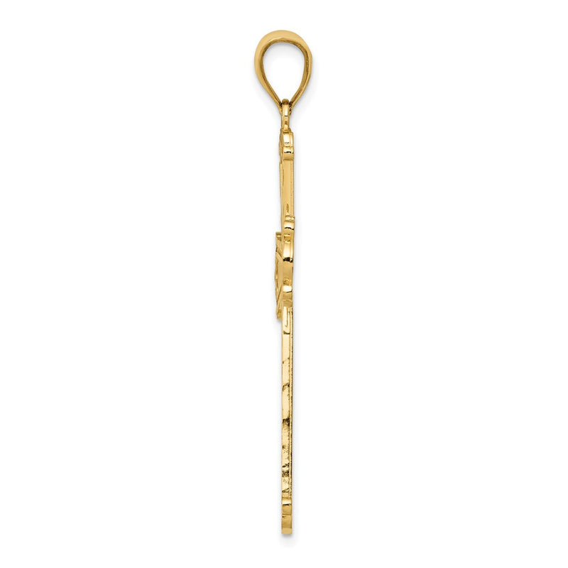 10K Yellow Gold 10K Diamond-Cut Cross Pendant