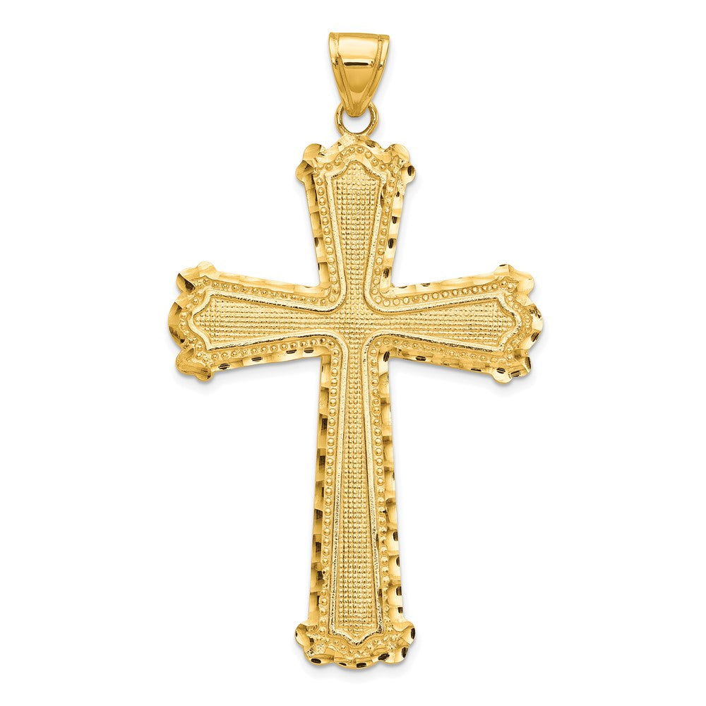 10K Yellow Gold 10K Diamond-Cut Cross Pendant