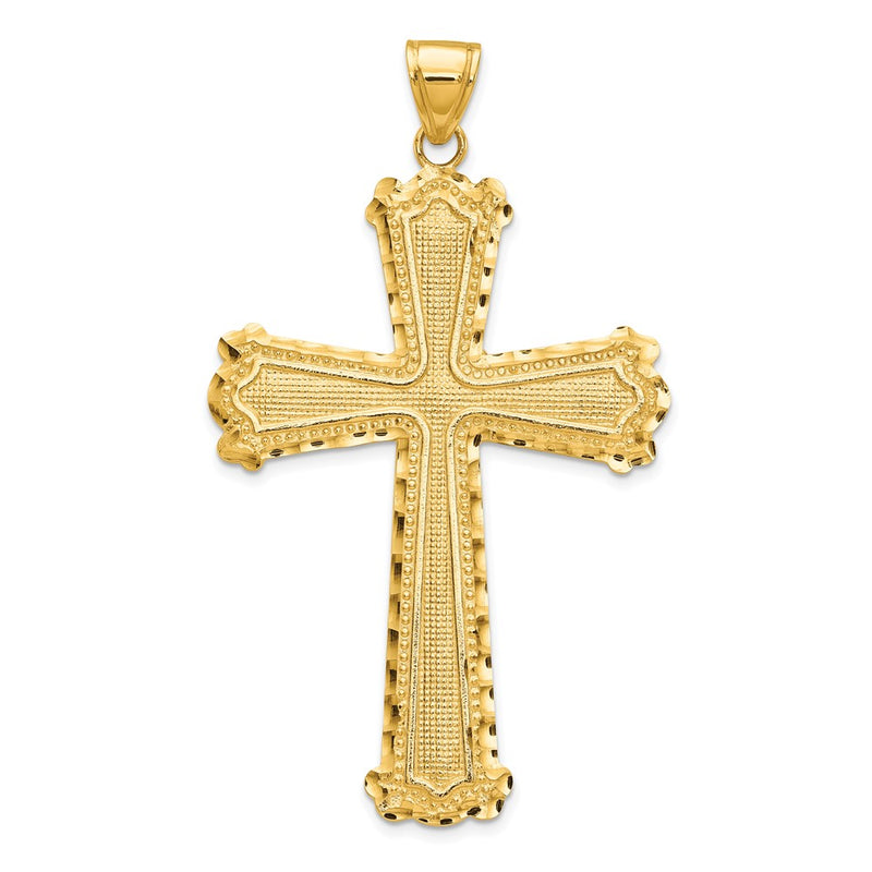 10K Yellow Gold 10K Diamond-Cut Cross Pendant
