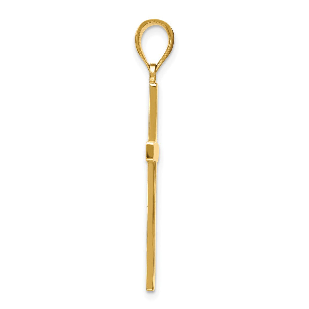 10K Yellow Gold Polished Cross Pendant