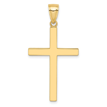 10K Yellow Gold Polished Cross Pendant