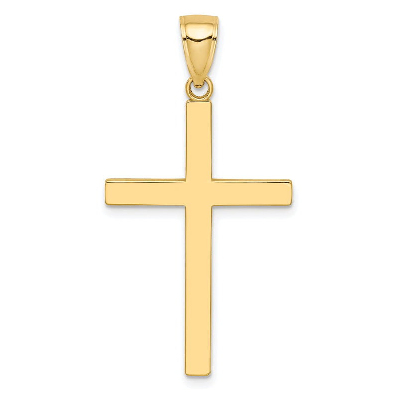 10K Yellow Gold Polished Cross Pendant