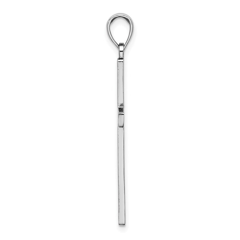 10K White Gold Polished Cross Pendant