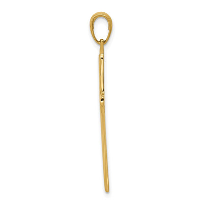 10K Yellow Gold 10K Polished Finish Accent Stick Cross Pendant