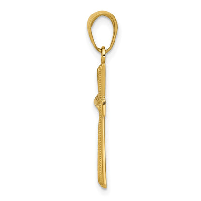 10K Yellow Gold 10K Diamond-Cut X Cross Pendant
