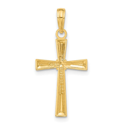 10K Yellow Gold 10K Diamond-Cut X Cross Pendant