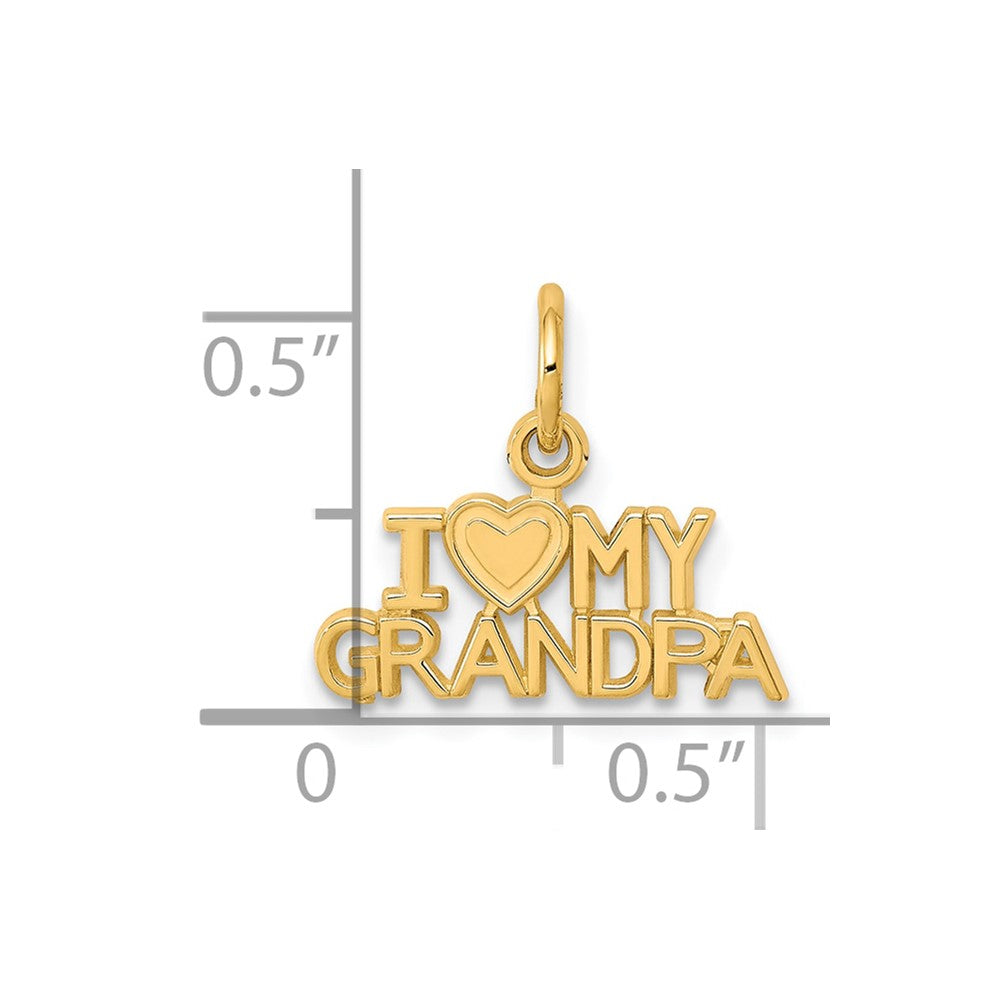 10k Yellow Gold I LOVE MY GRANDPA Charm