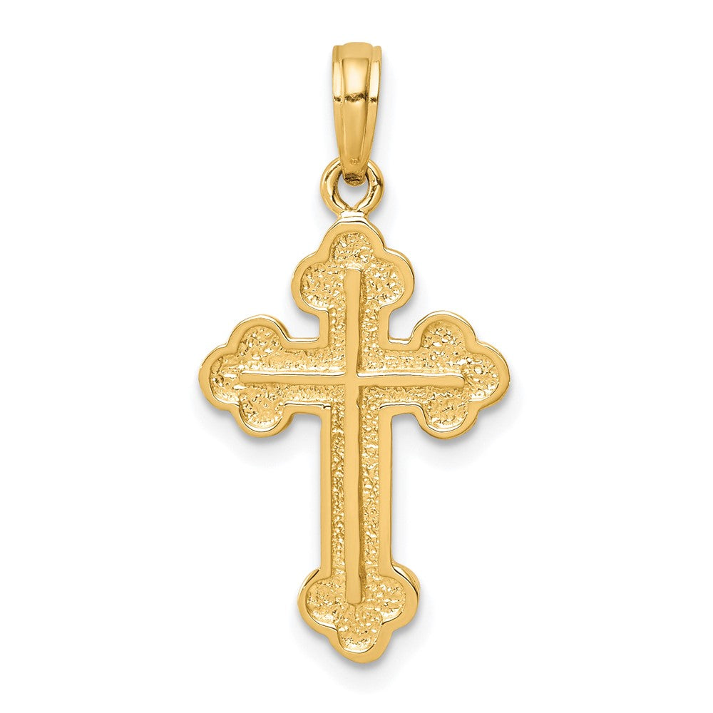 10K Yellow Gold 10K Budded Cross Pendant