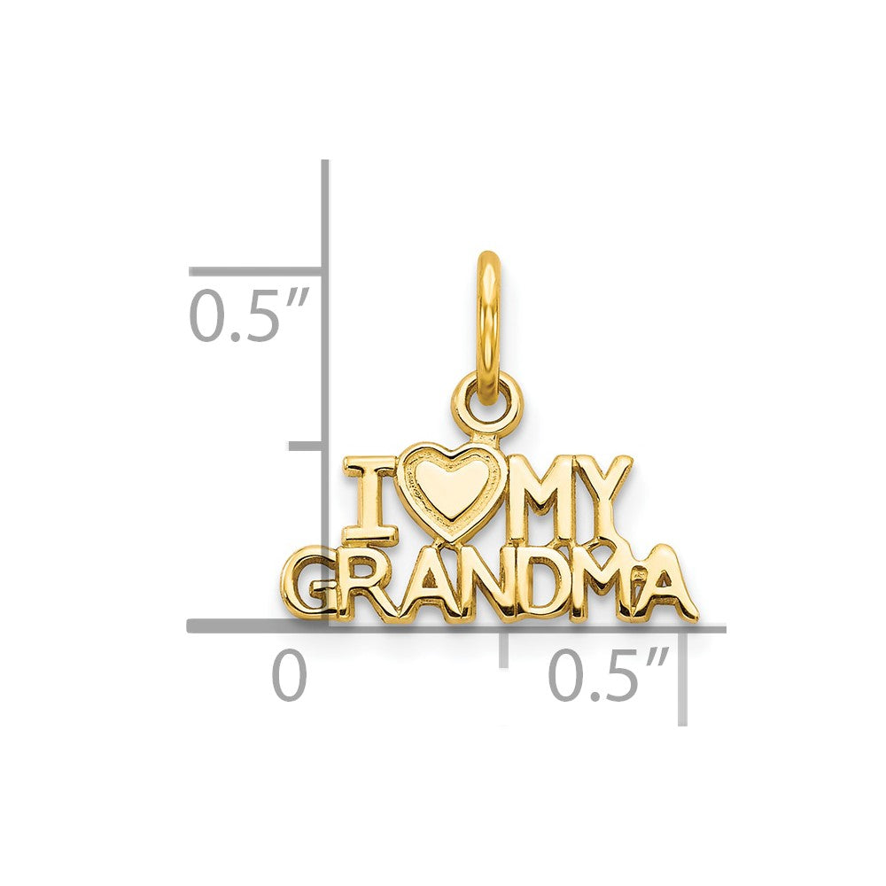 10k Yellow Gold I LOVE MY GRANDMA Charm
