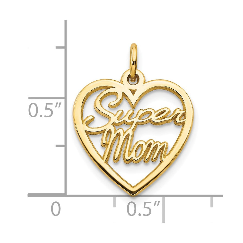 10k Yellow Gold SUPER MOM Charm