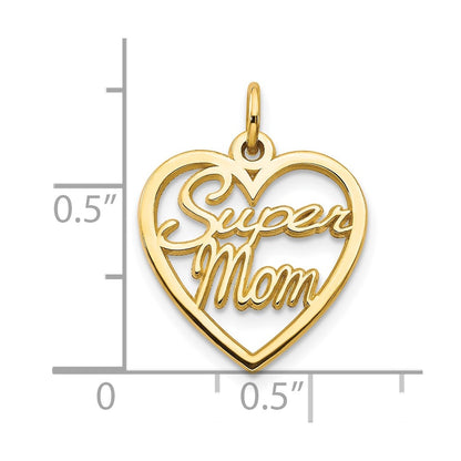 10k Yellow Gold SUPER MOM Charm