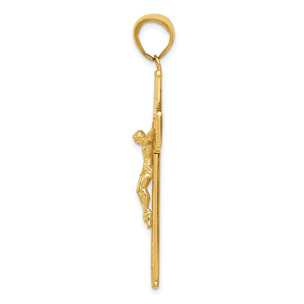 10K Yellow Gold 10K Textured Crucifix Latin Cross Pendant