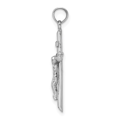 10K White Gold 10K Stick Style Crucifix Pendant