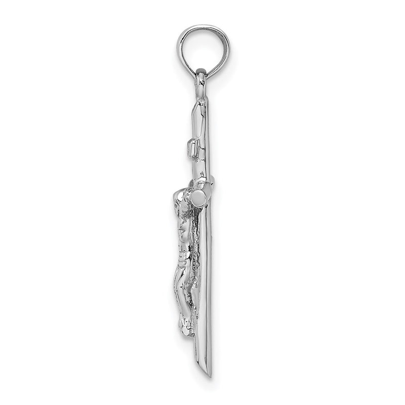 10K White Gold 10K Stick Style Crucifix Pendant