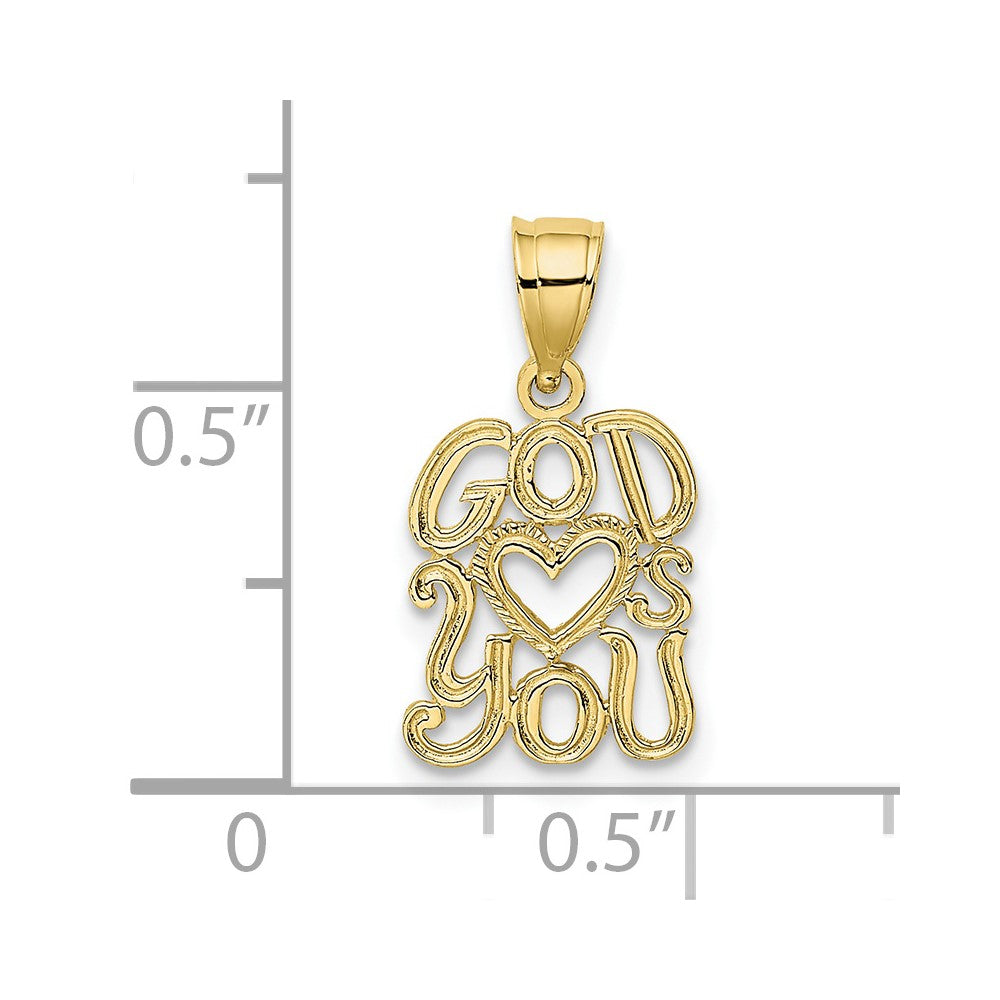 10K Yellow Gold 10K God Hearts You Charm