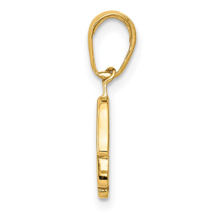 10K Yellow Gold 10K Small Solid Hamsa Pendant