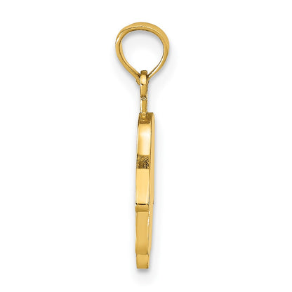 10K Yellow Gold 10K Large Solid Hamsa Pendant