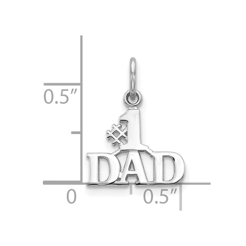 10K White Gold #1 Dad Charm