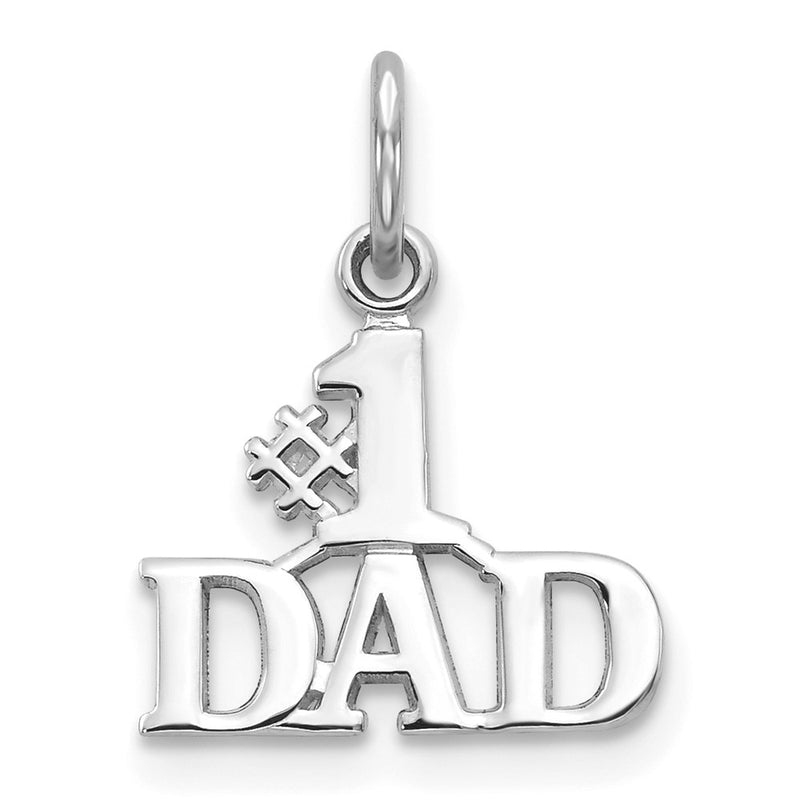 10K White Gold #1 Dad Charm